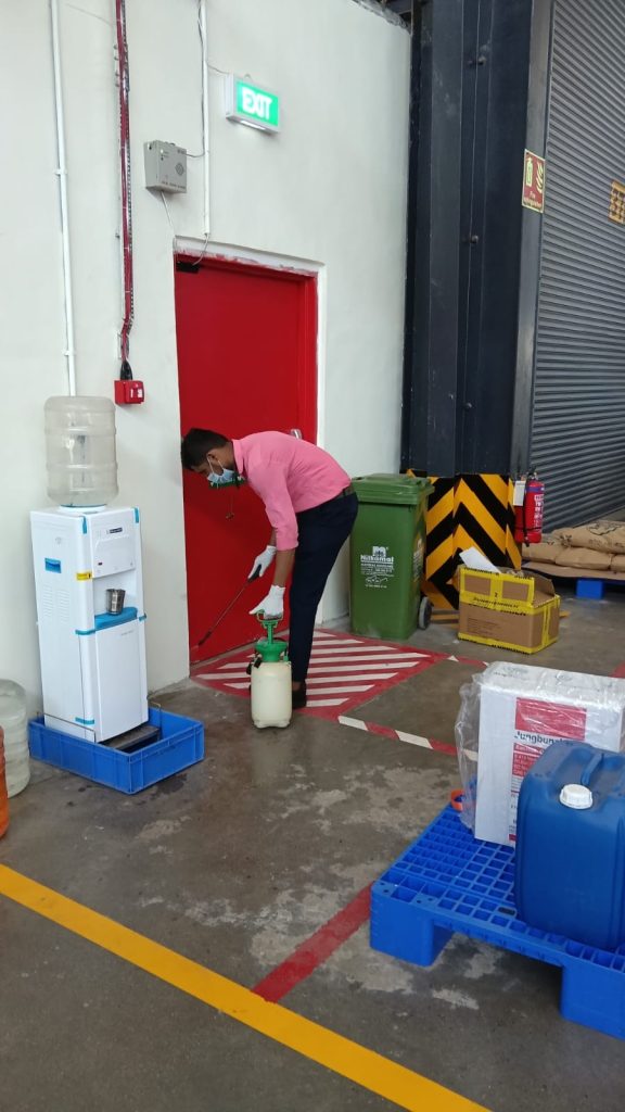 Star Link Pest Control technician carrying out an indoor pest treatment